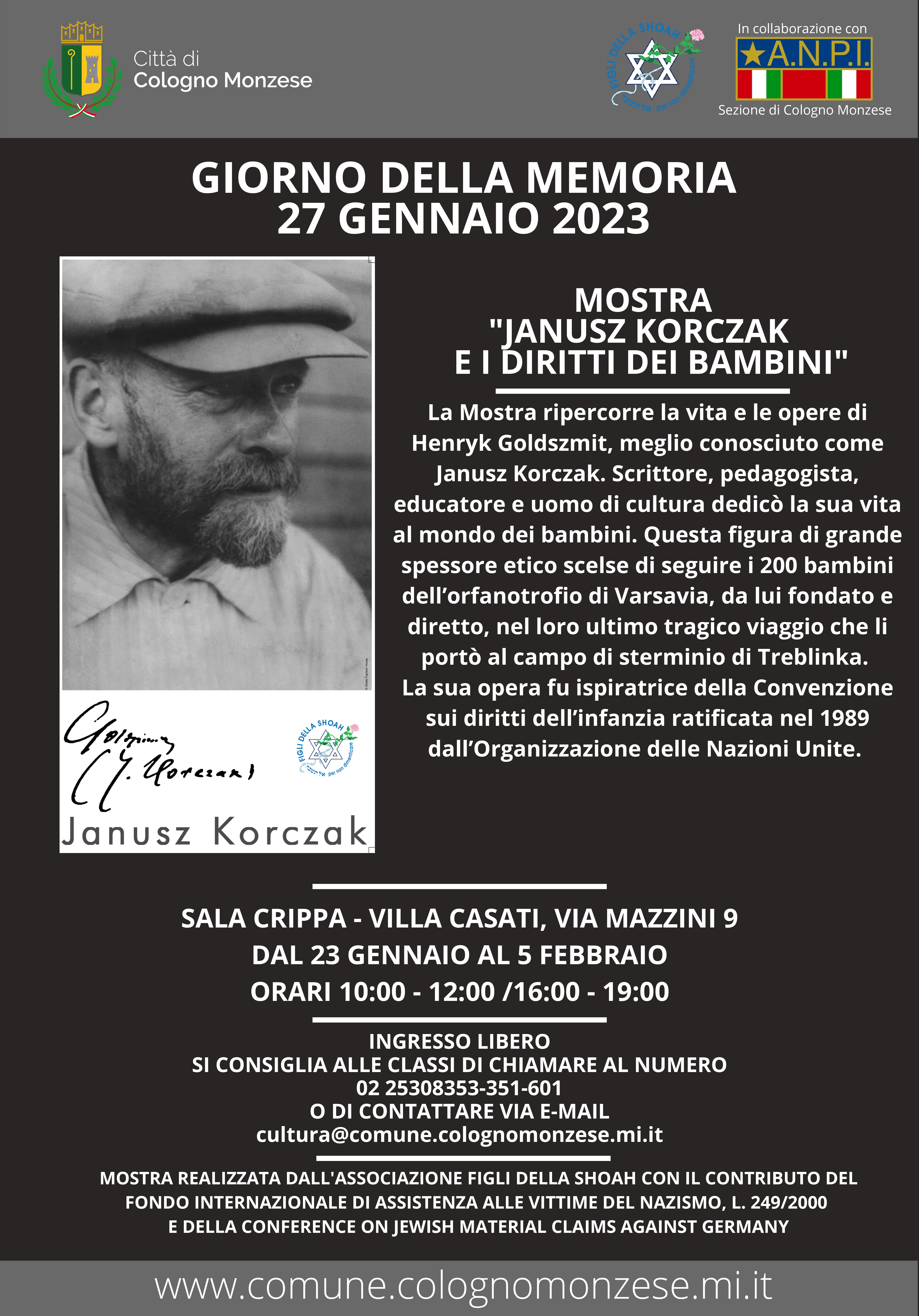 AGENDA 2023 - Mostra "Janusz Korczak e i dritti dei bambini" a Cologno Monzese